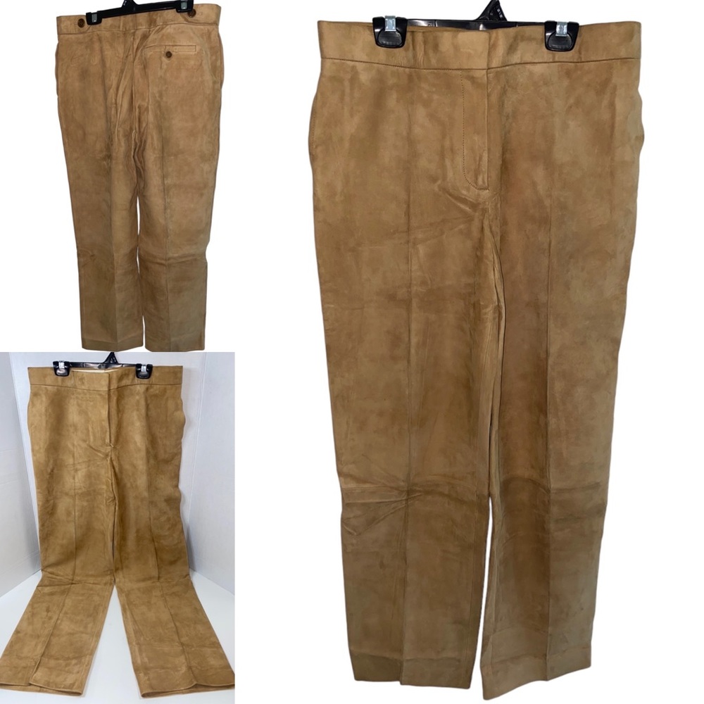 Loewe Pants Suede Leather Lamb For Women